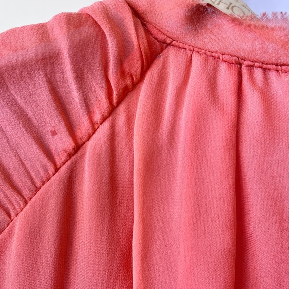 Ulla Johnson Noelle Dahlia Coral Silk Long Sleeve Wedding Guest Midi Dress Sz 2 - Picture 17 of 17